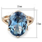TK1484 - IP Rose Gold(Ion Plating) Stainless Steel Ring with Synthetic Spinel in London Blue-1