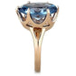 TK1484 - IP Rose Gold(Ion Plating) Stainless Steel Ring with Synthetic Spinel in London Blue-3