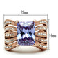 TK1490 - IP Rose Gold(Ion Plating) Stainless Steel Ring with AAA Grade CZ  in Light Amethyst-1