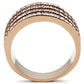 TK1492 - IP Rose Gold(Ion Plating) Stainless Steel Ring with AAA Grade CZ  in Clear-2