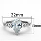 TK1493 - High polished (no plating) Stainless Steel Ring with AAA Grade CZ  in Clear-1