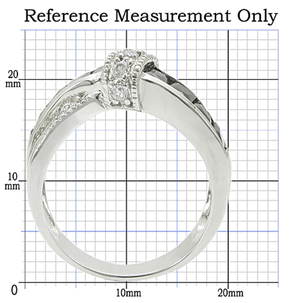 TK1494 - High polished (no plating) Stainless Steel Ring with AAA Grade CZ  in Jet-1