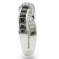 TK1494 - High polished (no plating) Stainless Steel Ring with AAA Grade CZ  in Jet-4