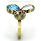 TK1496 - IP Gold(Ion Plating) Stainless Steel Ring with Top Grade Crystal  in Multi Color-3