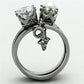 TK1497 - High polished (no plating) Stainless Steel Ring with AAA Grade CZ  in Clear-2