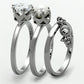TK1497 - High polished (no plating) Stainless Steel Ring with AAA Grade CZ  in Clear-3