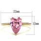 TK1508 - IP Gold(Ion Plating) Stainless Steel Ring with AAA Grade CZ  in Rose-1