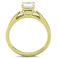 TK1511 - IP Gold(Ion Plating) Stainless Steel Ring with AAA Grade CZ  in Clear-2