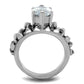 TK1516 - High polished (no plating) Stainless Steel Ring with AAA Grade CZ  in Clear-2