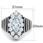 TK1517 - High polished (no plating) Stainless Steel Ring with AAA Grade CZ  in Clear-1