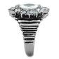 TK1517 - High polished (no plating) Stainless Steel Ring with AAA Grade CZ  in Clear-3