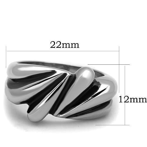 TK1520 - High polished (no plating) Stainless Steel Ring with No Stone-1