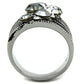TK1521 - High polished (no plating) Stainless Steel Ring with Top Grade Crystal  in Black Diamond-2