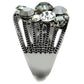 TK1521 - High polished (no plating) Stainless Steel Ring with Top Grade Crystal  in Black Diamond-3