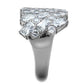 TK1522 - High polished (no plating) Stainless Steel Ring with AAA Grade CZ  in Clear-3