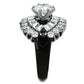 TK1523 - Two-Tone IP Black Stainless Steel Ring with AAA Grade CZ  in Clear-3