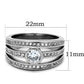 TK1525 - High polished (no plating) Stainless Steel Ring with AAA Grade CZ  in Clear-1