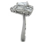 TK1527 - High polished (no plating) Stainless Steel Ring with AAA Grade CZ  in Clear-3