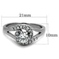 TK1529 - High polished (no plating) Stainless Steel Ring with AAA Grade CZ  in Clear-1