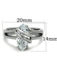 TK1531 - High polished (no plating) Stainless Steel Ring with AAA Grade CZ  in Clear-1