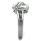 TK1531 - High polished (no plating) Stainless Steel Ring with AAA Grade CZ  in Clear-3