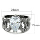 TK1534 - High polished (no plating) Stainless Steel Ring with AAA Grade CZ  in Clear-1