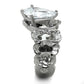 TK1534 - High polished (no plating) Stainless Steel Ring with AAA Grade CZ  in Clear-3