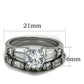 TK1535 - High polished (no plating) Stainless Steel Ring with AAA Grade CZ  in Clear-1