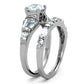 TK1535 - High polished (no plating) Stainless Steel Ring with AAA Grade CZ  in Clear-3