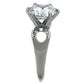 TK1536 - High polished (no plating) Stainless Steel Ring with AAA Grade CZ  in Clear-3