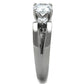 TK1537 - High polished (no plating) Stainless Steel Ring with AAA Grade CZ  in Clear-3