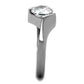 TK1538 - High polished (no plating) Stainless Steel Ring with AAA Grade CZ  in Clear-3