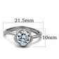 TK1540 - High polished (no plating) Stainless Steel Ring with AAA Grade CZ  in Clear-1
