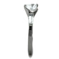 TK1541 - High polished (no plating) Stainless Steel Ring with AAA Grade CZ  in Clear-3