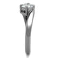 TK1543 - High polished (no plating) Stainless Steel Ring with AAA Grade CZ  in Clear-3