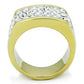 TK1545 - Two-Tone IP Gold (Ion Plating) Stainless Steel Ring with Top Grade Crystal  in Clear-2