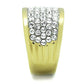 TK1545 - Two-Tone IP Gold (Ion Plating) Stainless Steel Ring with Top Grade Crystal  in Clear-3