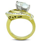 TK1546 - Two-Tone IP Gold (Ion Plating) Stainless Steel Ring with AAA Grade CZ  in Clear-2