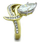 TK1546 - Two-Tone IP Gold (Ion Plating) Stainless Steel Ring with AAA Grade CZ  in Clear-3