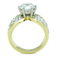 TK1547 - Two-Tone IP Gold (Ion Plating) Stainless Steel Ring with AAA Grade CZ  in Clear-2