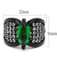 TK1548J - IP Black(Ion Plating) Stainless Steel Ring with Synthetic Synthetic Glass in Emerald-1