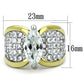 TK1548 - Two-Tone IP Gold (Ion Plating) Stainless Steel Ring with AAA Grade CZ  in Clear-1
