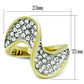 TK1549 - Two-Tone IP Gold (Ion Plating) Stainless Steel Ring with Top Grade Crystal  in Clear-1