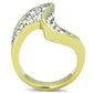 TK1549 - Two-Tone IP Gold (Ion Plating) Stainless Steel Ring with Top Grade Crystal  in Clear-2
