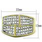 TK1550 - Two-Tone IP Gold (Ion Plating) Stainless Steel Ring with Top Grade Crystal  in Clear-1