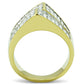 TK1550 - Two-Tone IP Gold (Ion Plating) Stainless Steel Ring with Top Grade Crystal  in Clear-2