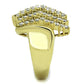 TK1554 - IP Gold(Ion Plating) Stainless Steel Ring with AAA Grade CZ  in Clear-3