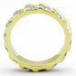 TK1557 - Two-Tone IP Gold (Ion Plating) Stainless Steel Ring with Top Grade Crystal  in Clear-2