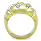TK1559 - Two-Tone IP Gold (Ion Plating) Stainless Steel Ring with Top Grade Crystal  in Clear-2