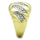TK1559 - Two-Tone IP Gold (Ion Plating) Stainless Steel Ring with Top Grade Crystal  in Clear-3